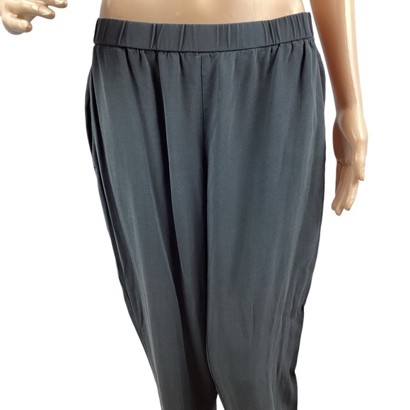 Eileen Fisher Tapered Silk Pants Size M Gray - Picture 2 of 7